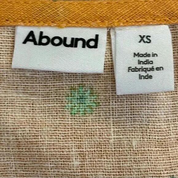 2 for $30 Abound Orange WOVEN CAMI ASTERISK FLORAL:Retro Linen Crop Tank Top XS - Picture 8 of 10